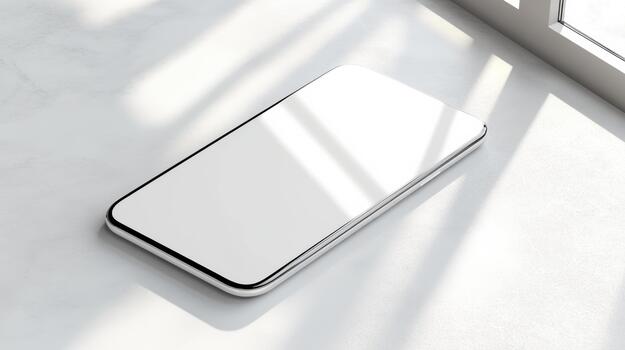 An iphone sitting on a table next to a window photo