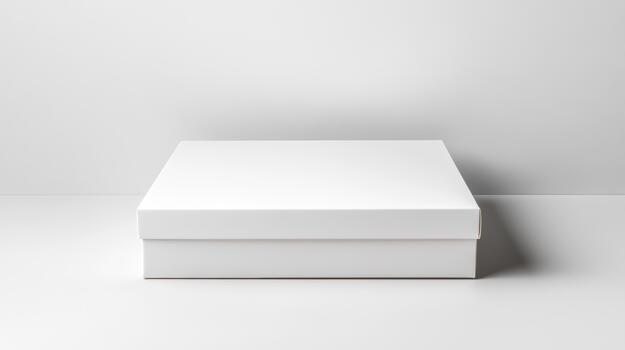 White box on a white surface with a blank background photo