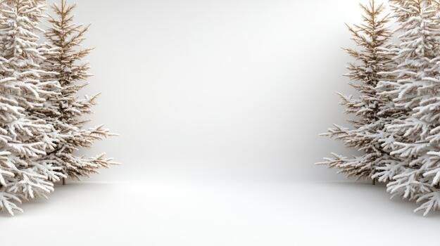 Christmas tree in white background 3d render photo