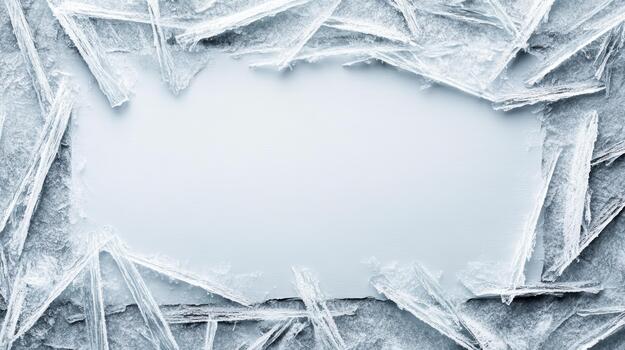 A white square frame with ice on it photo