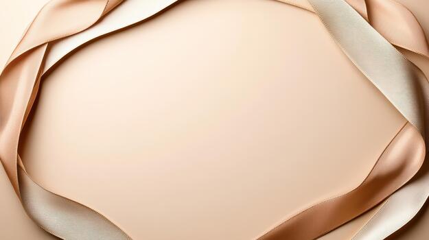 A round frame made of beige and white fabric photo