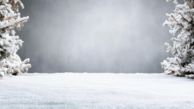 A snowy scene with a tree in the foreground photo