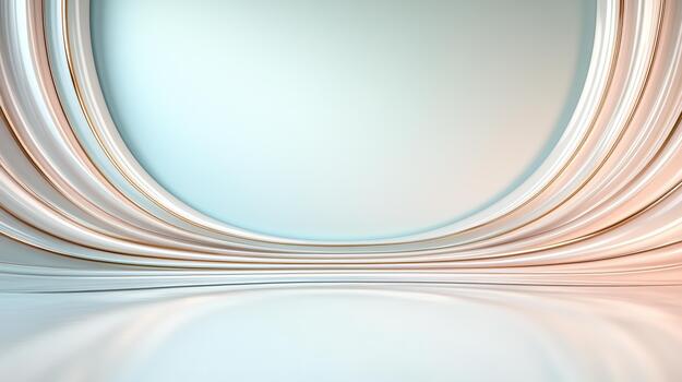 3d rendering of a white room with curved walls photo