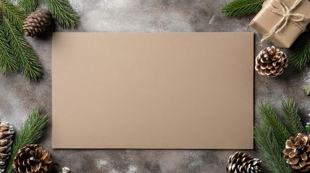 Navidad árbol y abeto ramas en un hormigón antecedentes foto