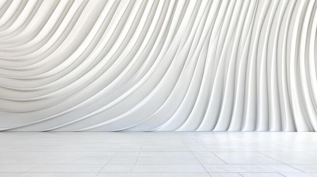 blanco pared con curvo líneas y un piso foto