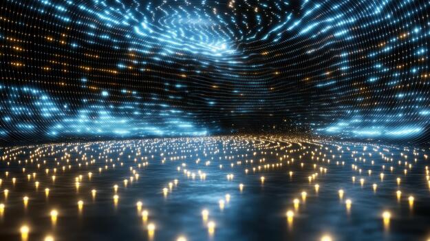 A tunnel with lights and candles photo