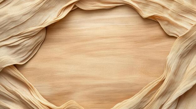 A wooden frame with fabric draped over it photo