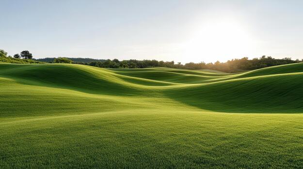 A green field with grass and trees photo