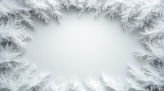 Frosty winter background with white snow photo