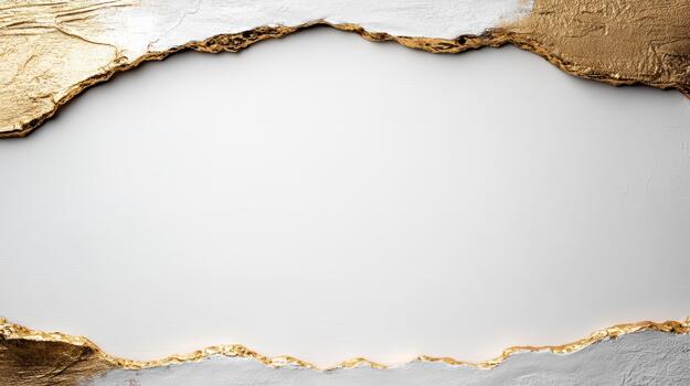 Golden hole in the wall with a white background photo