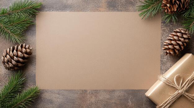 Navidad árbol y pino conos en un rústico antecedentes foto