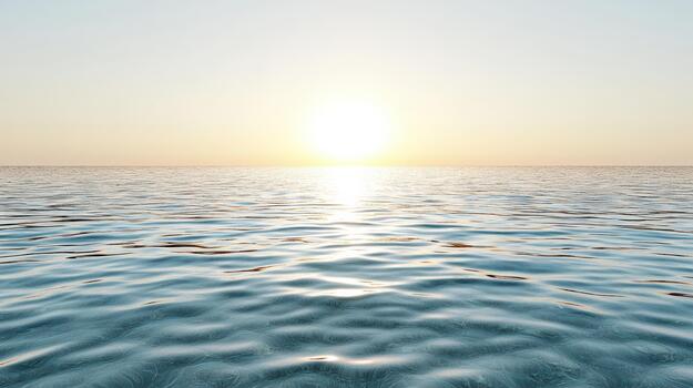 A 3d rendering of the ocean at sunset photo