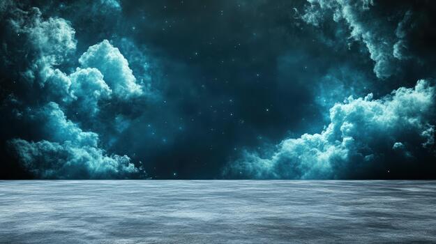 un vacío espacio con nubes y estrellas foto