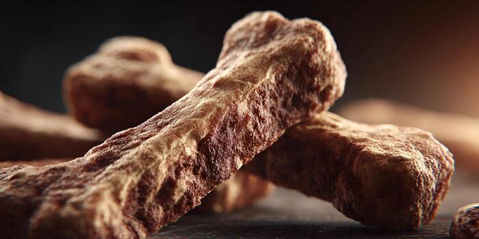 A close up view of ancient textured bones or fossilized remains with rough surfaces photo