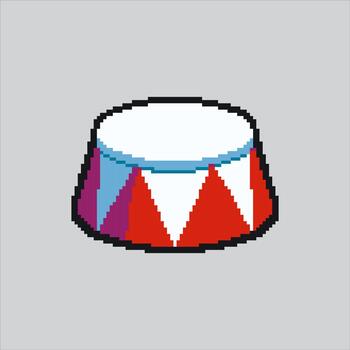 píxel Arte ilustración circo tambor. pixelado circo música. circo música tambor icono pixelado para el píxel Arte juego y icono para sitio web y juego. antiguo colegio retro vector