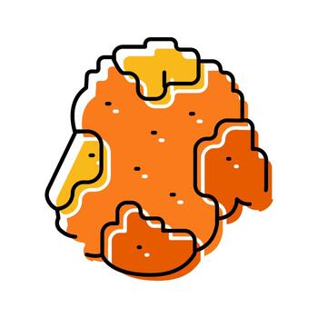 Asteroid space rock in universe with craters icon vector