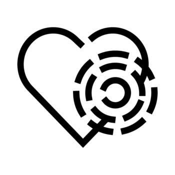 Heart shaped labyrinth representing love complexity and relationships vector