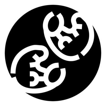 Cancer zodiac sign symbol creating yin yang pattern vector