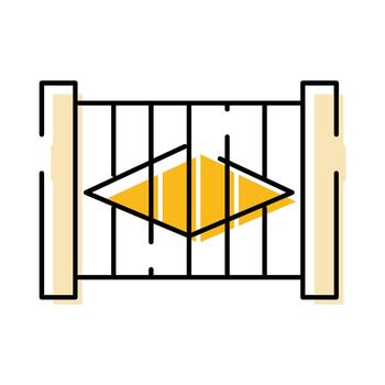 Fence barrier creating security and protection icon vector