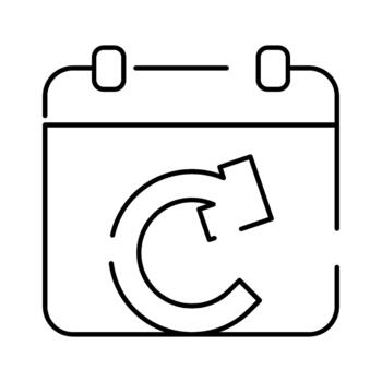 Calendar icon showing recurring event or repeating schedule vector