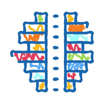 Brain activity mapping icon showing eeg waves vector