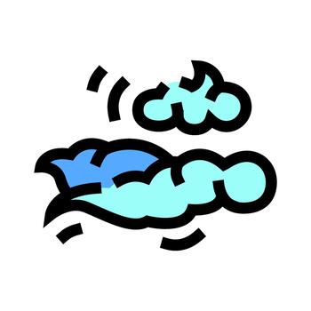 Clouds moving in wind presenting weather forecast symbol vector