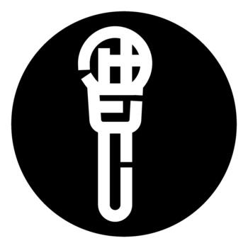 Minimalist microphone icon creating sound and audio concept vector