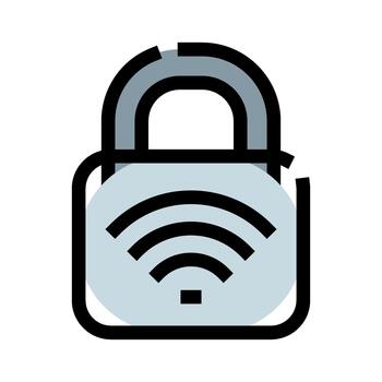 Padlock secure wireless internet access and network connection concept vector