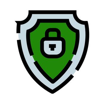 Shield with padlock representing data security and privacy vector