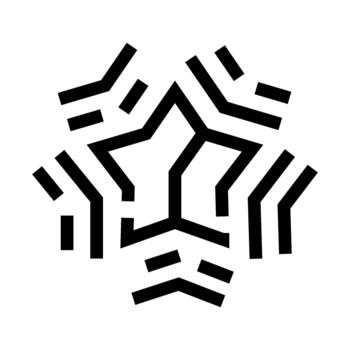 resumen geométrico copo de nieve mínimo línea Arte icono vector