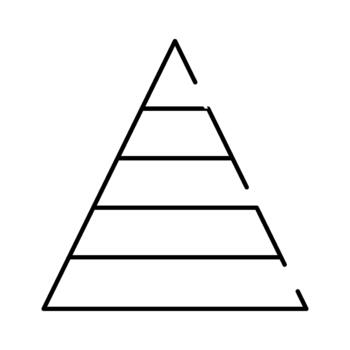 Hierarchy pyramid displaying levels and structured organization vector