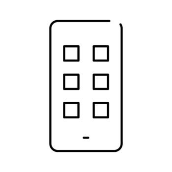 Smartphone device showing applications and mobile technology icon vector