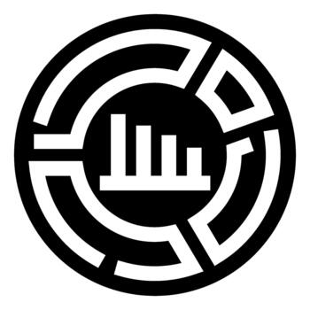 Abstract data maze chart icon symbol vector