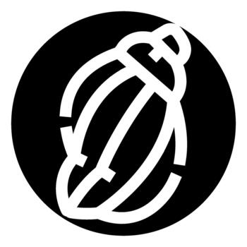 Cocoa pod icon representing chocolate production process vector