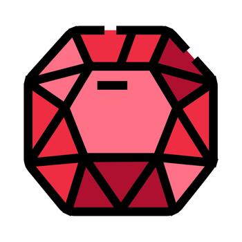 Ruby gemstone icon representing luxury and wealth concepts vector