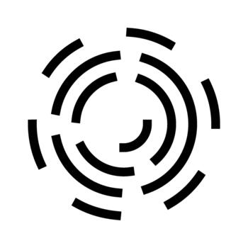 resumen concéntrico fragmentado círculos formando un espiral modelo vector