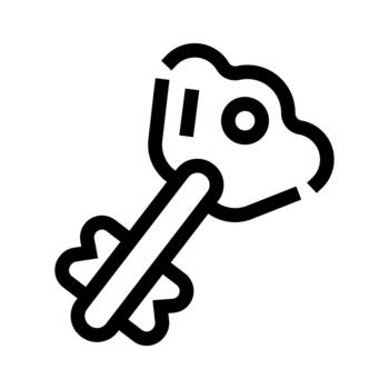 Key icon representing access, security, and unlock concepts vector