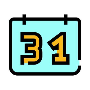 Calendar icon displaying number 31 deadline date vector