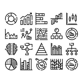 negocio datos análisis graficando cartas y diagramas vector