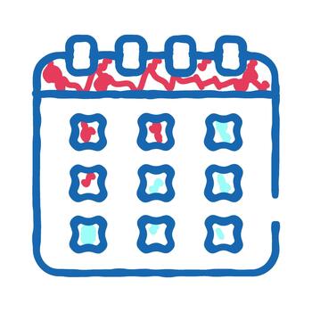 Calendar icon tracking schedule and important dates vector