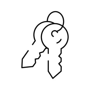 Keys hanging on a keyring providing access and security vector