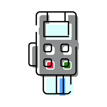 pago terminal Procesando crédito tarjeta transacción línea icono vector