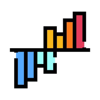 píxel Arte bar gráfico demostración datos analítica vector