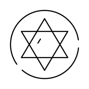 estrella de david religioso símbolo con mínimo línea Arte vector