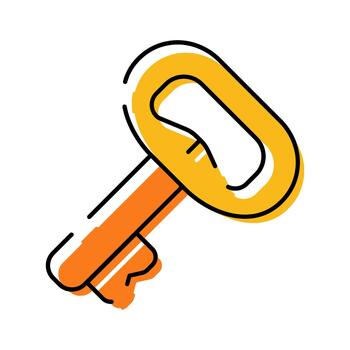 Key unlocking access solution for security and secrets vector