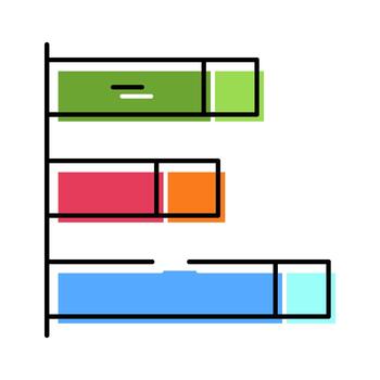Gantt gráfico visualizante proyecto administración Tareas cronograma vector