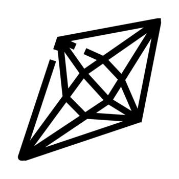Geometric black line drawing showing abstract crystal shape vector