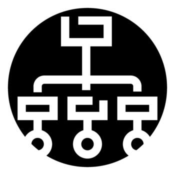 Hierarchical network diagram icon for organization structure vector