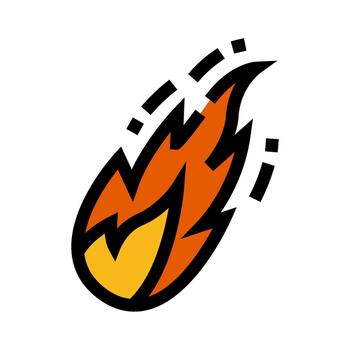 Falling comet icon representing space and astronomy vector