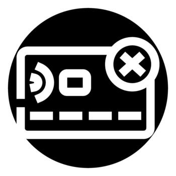 Credit card payment declining error icon vector